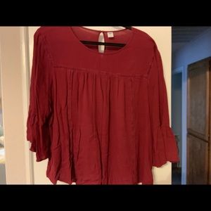 Burgundy Flow Short Sleep Top
